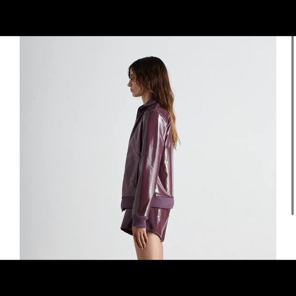 NEW MAISIE WILEN Humanoid Track Jacket Aubergine Purple Shiny Small - Picture 3 of 10